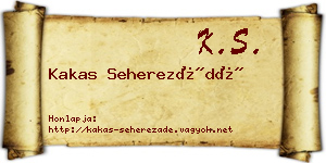 Kakas Seherezádé névjegykártya